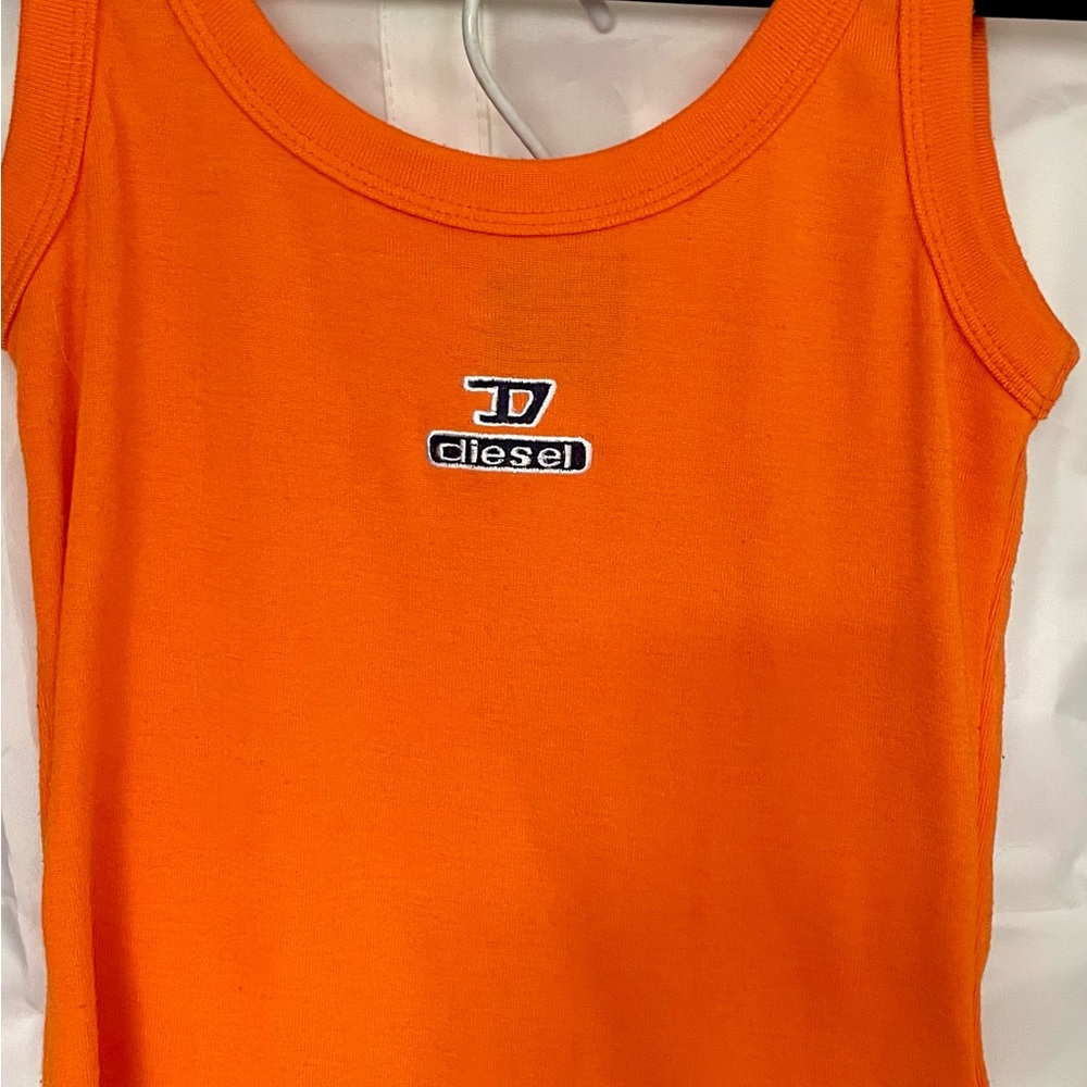 Vintage Diesel Orange Tank Top & Skirt Set